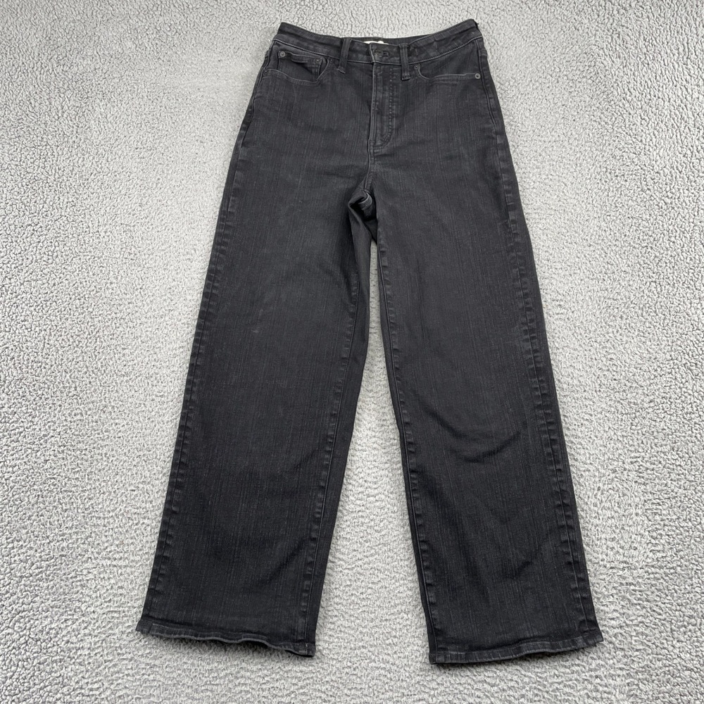 Madewell Jeans Womens 28 Black Curvy Perfect Vintage Wide-Leg Stretch High-Rise